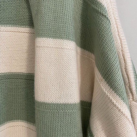 Green & Cream Striped Cardigan - Picture 2 of 2